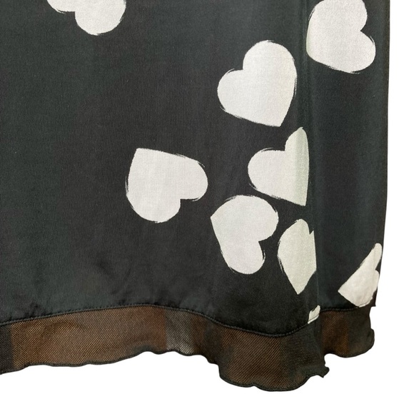 Soma Intimates Chemise Black with White Hearts Lace Mesh Details (Size L) - Picture 8 of 16